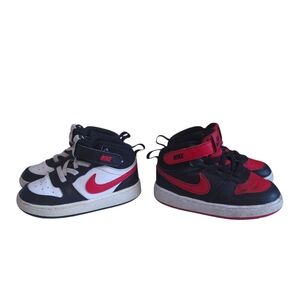 Nike Baby Lot Of 2 Court Borough Mod 2 Sneakers Black Red White